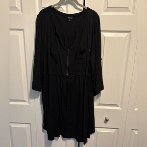 Black Torrid Zip-front Cinch Waist Dress